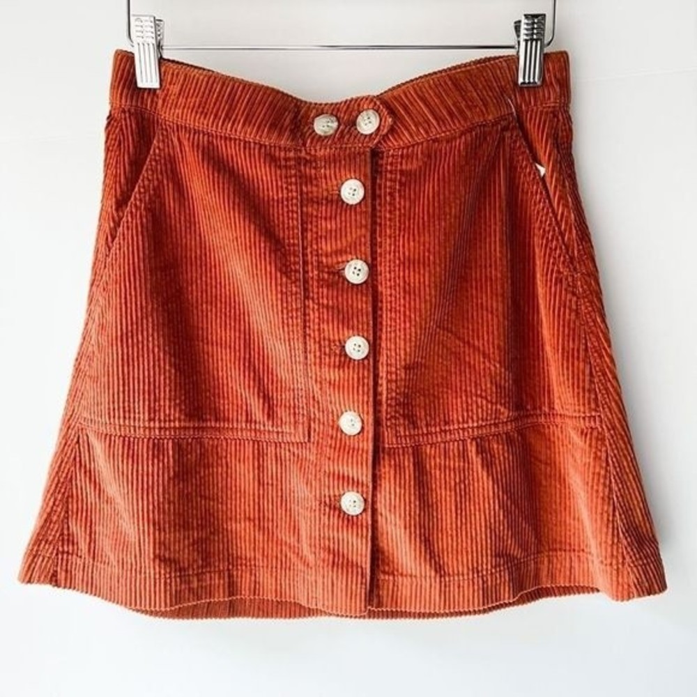 American Eagle Corduroy Mini Skirt Orange Size S NWT